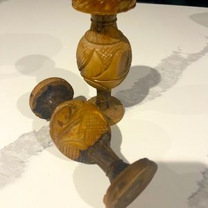 Wood candle holder